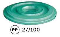 COPERCHIO BID. IND.VERDE 100LT SSS27/100
