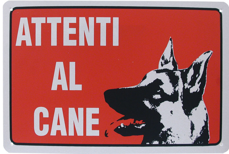 CARTELLO ATTENTI AL CANE 30X20 FI50460