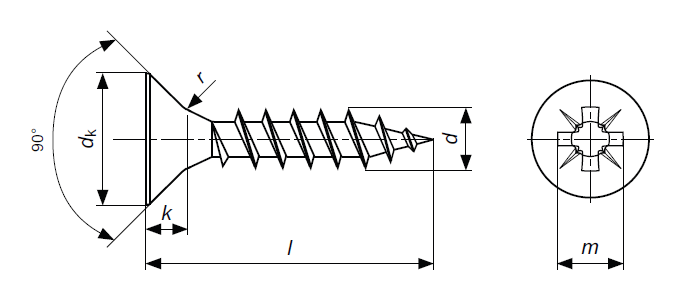 VITI TRUCIOLARI VTP 4.5X55 BRONZATE     