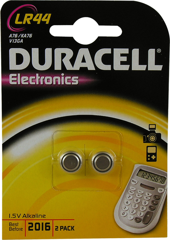 PILA ALKALINA 1.5V MANG. 2PZ DUR LR44