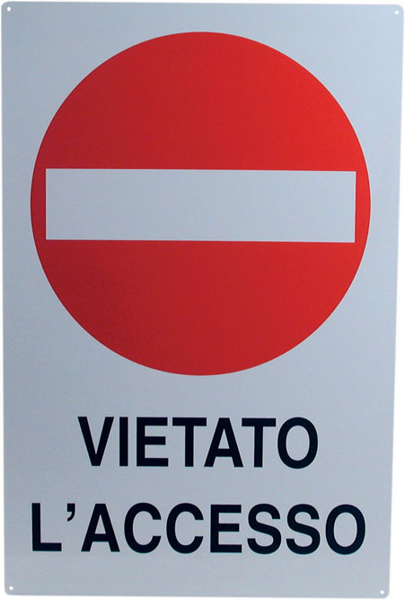 CARTELLO VIETATO L'ACCESSO ALL DB5401410