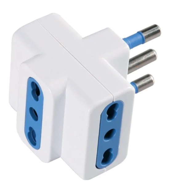 ADATTATORE TRIPLO 16A BIANCO ECK33403