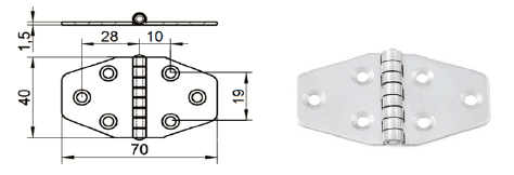 CERNIERA INOX A2 8044 70X40X1.5