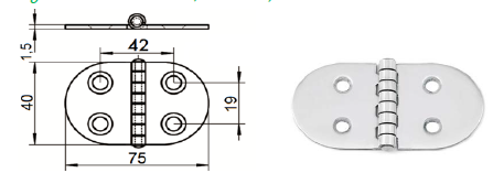 CERNIERA INOX A2 8045 75X40             