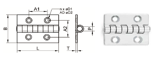 CERNIERA INOX A2 8049 F 50X80           
