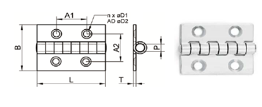 CERNIERA INOX A2 8049 A 30X40           