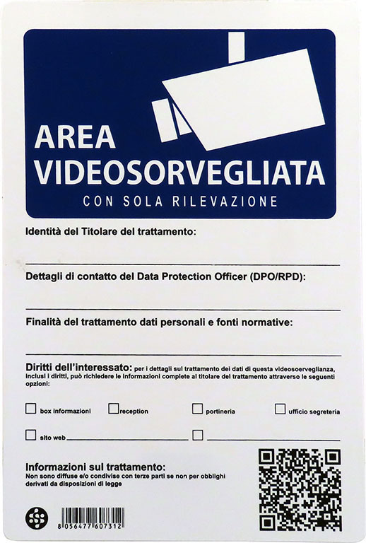 CARTELLO VIDEOSORVEGLIATA STAMCA20X3065