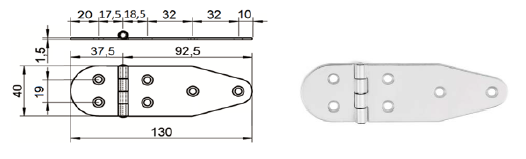 CERNIERA INOX A2 8043 40X130            