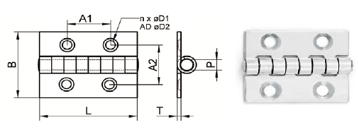 CERNIERE INOX 80X60 M 8049 2 G          