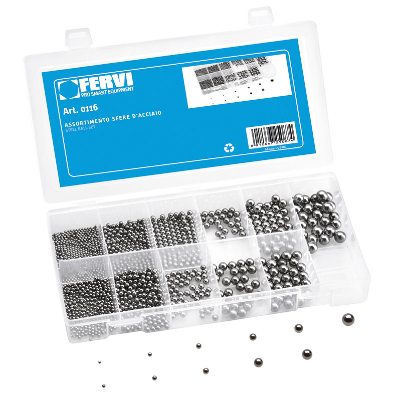 ASSORTIMENTO 450 SFERE ACCIAIO CROMATO  