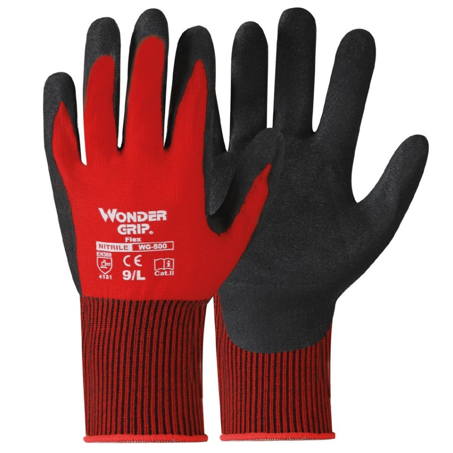 GUANTO NYLON ROSSO NITR.10/XL FLEX/10