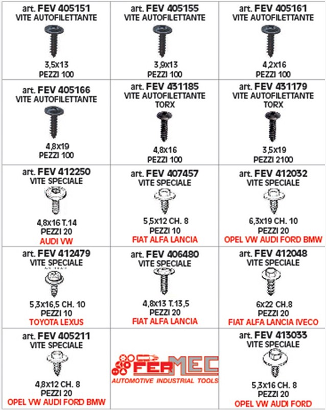 VITE PER FIAT ALFA LANCIA 4,8X13 406480 