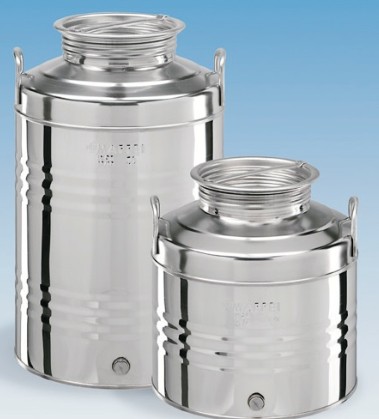 FUSTO OLIO INOX 15KG + RUBINETTO 10015