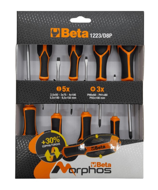 BETA 1223/D8P SET 8 GIRAVITI CROCE+TAGL.