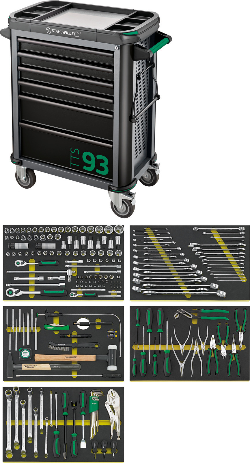 SW93/206QR CARRELLO CON SET 206 UTENSILI